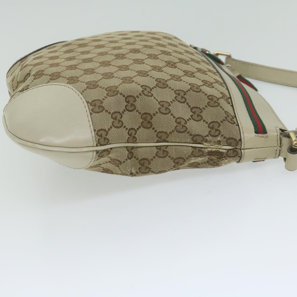 GUCCI GG Canvas Web Sherry Line Shoulder Bag Beige Red Green 257065 62082