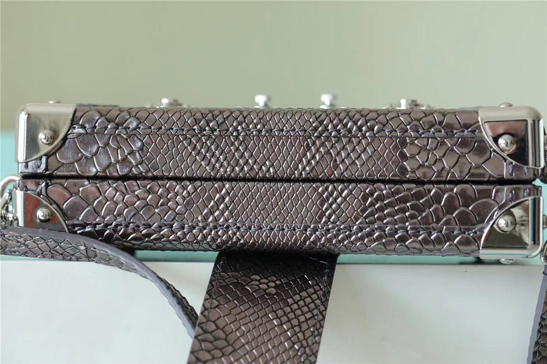 LV Petite Malle High Shiny Alligator By Nicolas Ghesquiere Silver For Women,  Shoulder And Crossbody Bags 7.9in/20cm LVÃ‚Â 