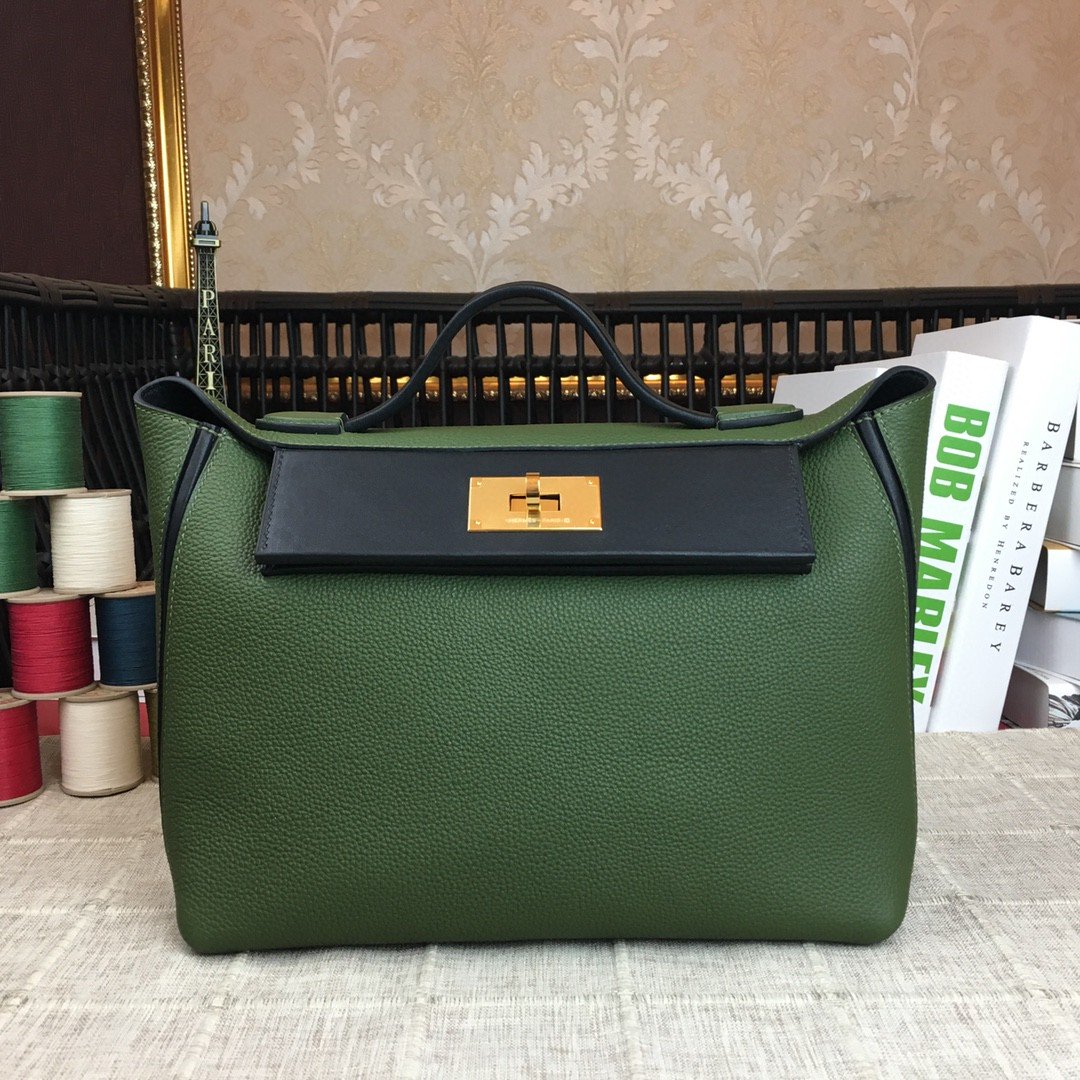 GLAMI 24/24 ClemenGLAMI Swift Green Gold Toned Hardware For Women, Handbags, Shoulder Bags 11.4in/29cm