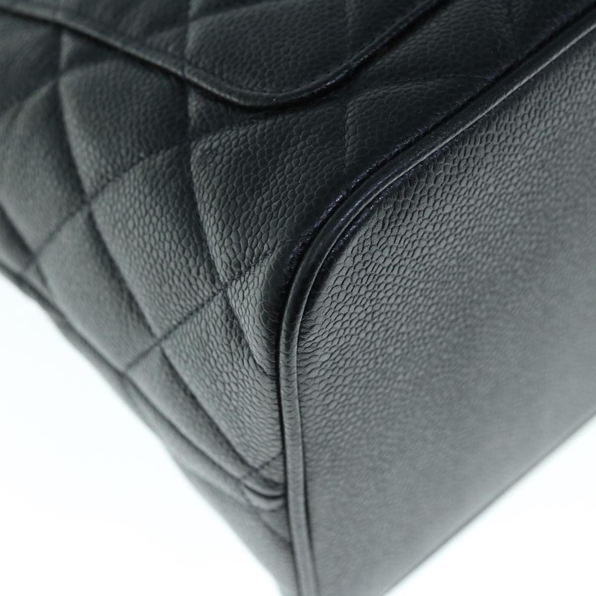 CHANEL Tote Bag Caviar Skin Standard Black CC 62895S