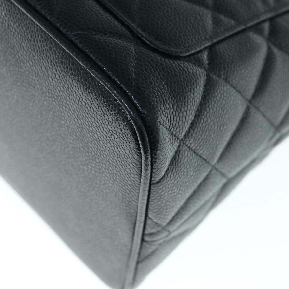 CHANEL Tote Bag Caviar Skin Standard Black CC 62895S