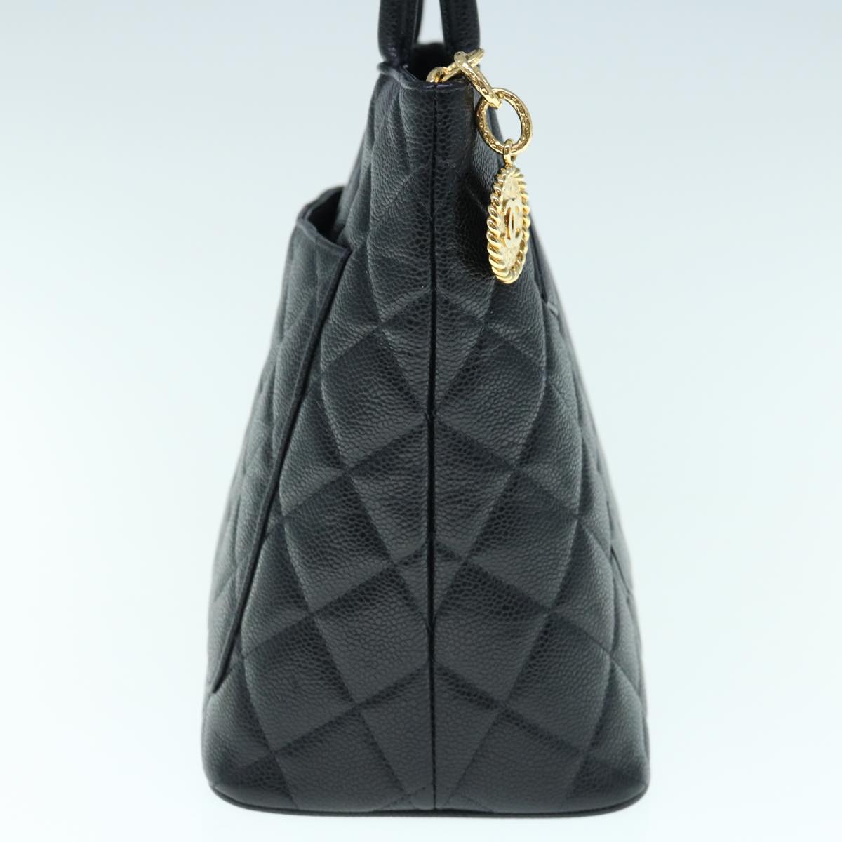 CHANEL Tote Bag Caviar Skin Standard Black CC 62895S