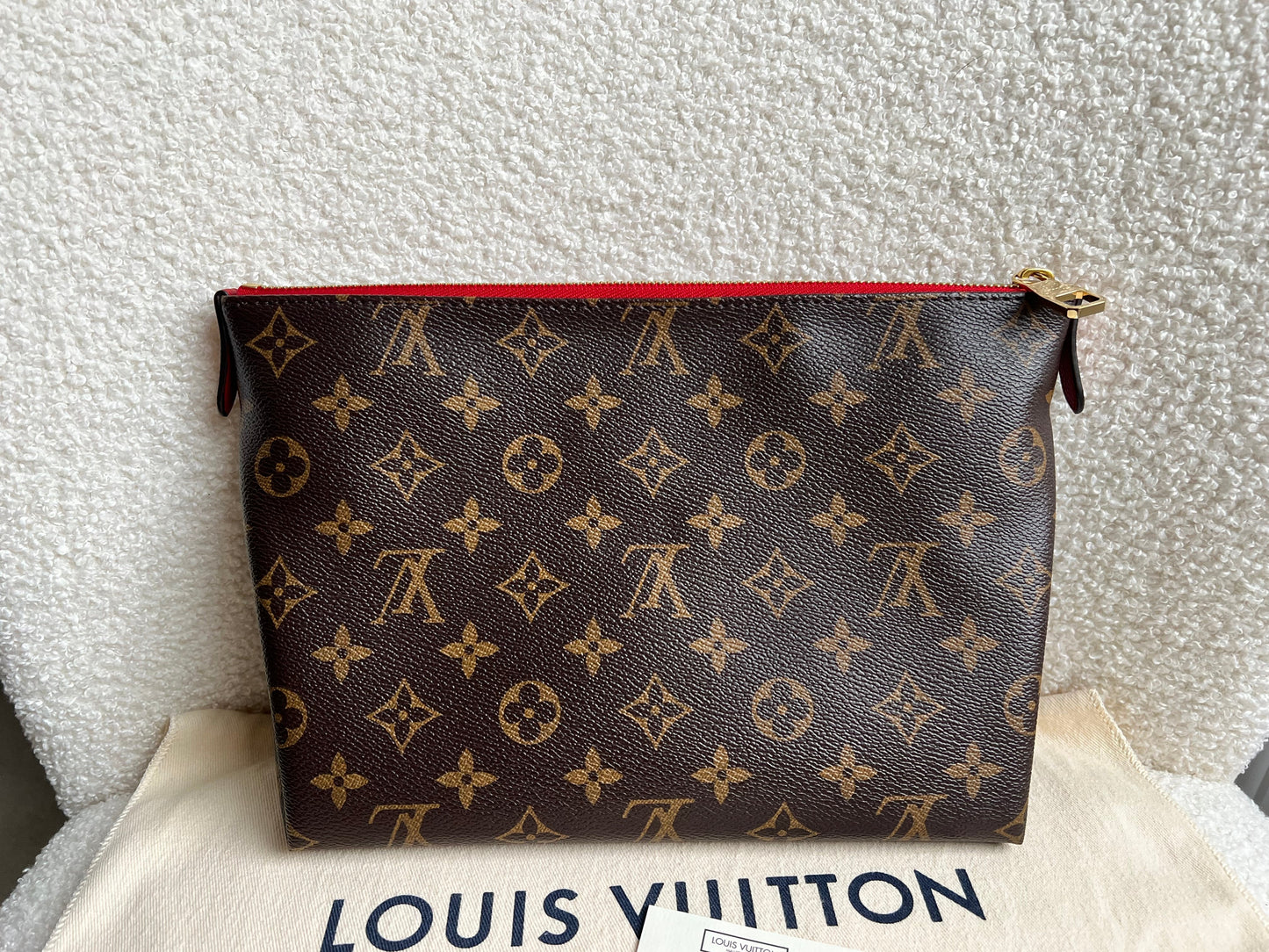 Louis Vuitton Red and Monogram Pallas Trousse Cosmetic Pouch