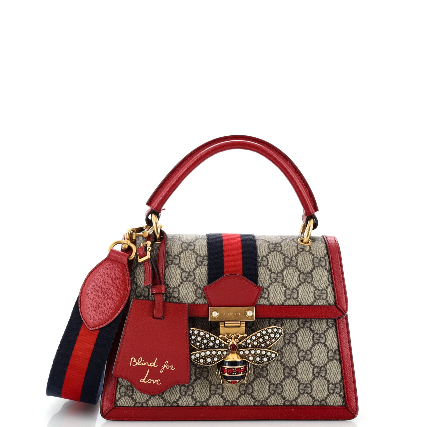 Queen Margaret Top Handle Bag GG Coated Canvas Small