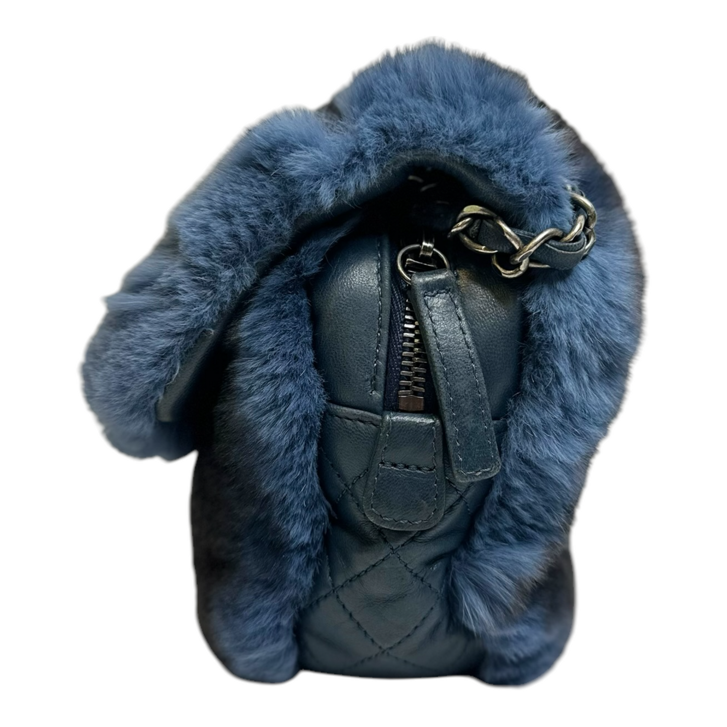 GLM-Rabbit Fur Medium Single Flap Navy
