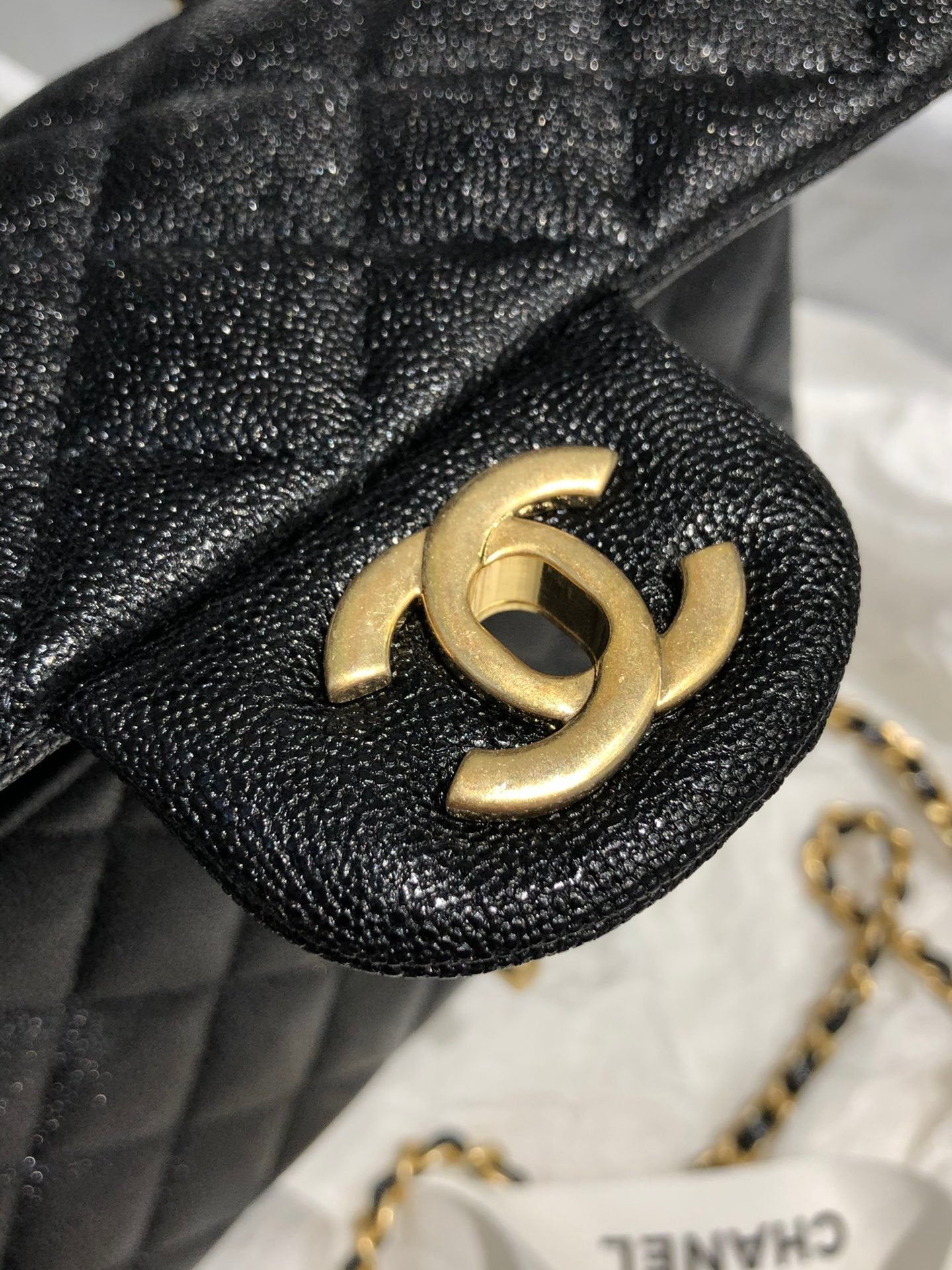 CHLMini Flap Bag With Top Handle Black For Women 7.8in/20cm