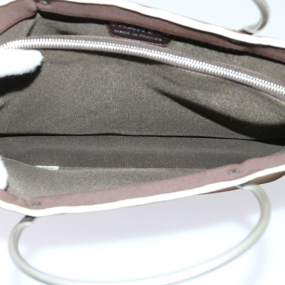 CHANEL Hand Bag Nylon Brown CC 63436