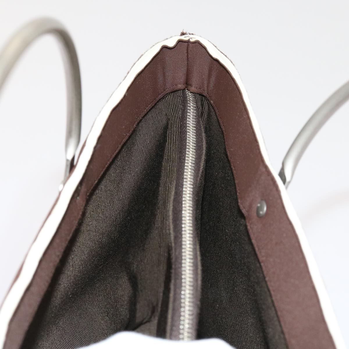 CHANEL Hand Bag Nylon Brown CC 63436