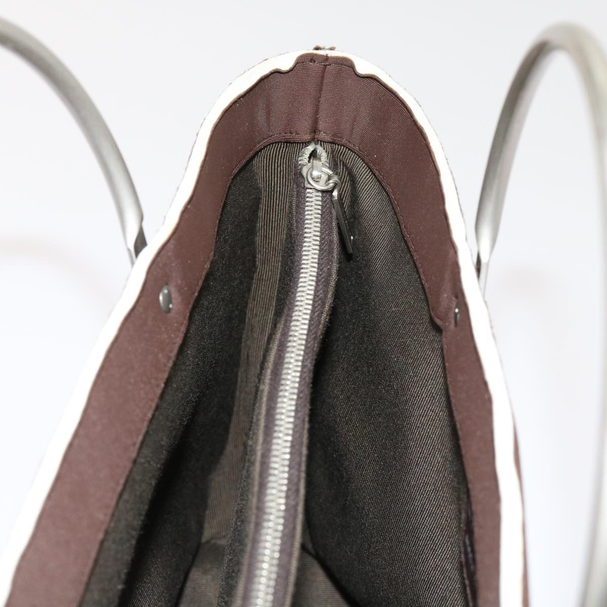 CHANEL Hand Bag Nylon Brown CC 63436