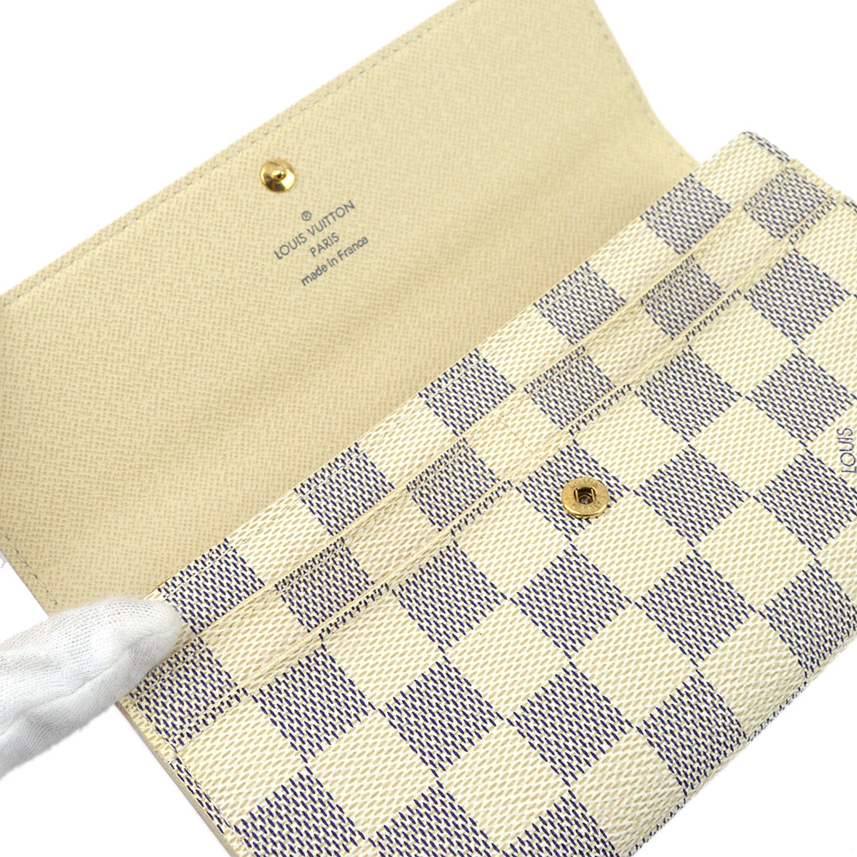 Louis Vuitton Damier Azur Portofeuil Sara Coin Purse Wallet N61735