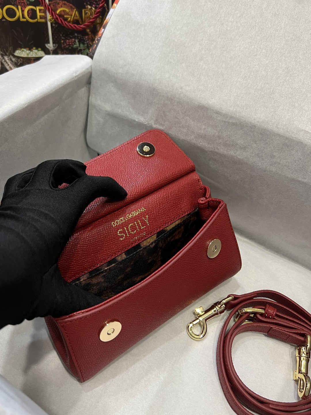 GLAMI Small Sicily Bag In Dauphine Red For Women 7.5in/19cm GLAMI