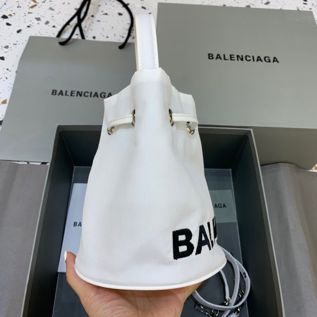 Balen Le Cagole MeGLAMIum Bucket Bag In White, For Women,  Bags 11.8in/30cm