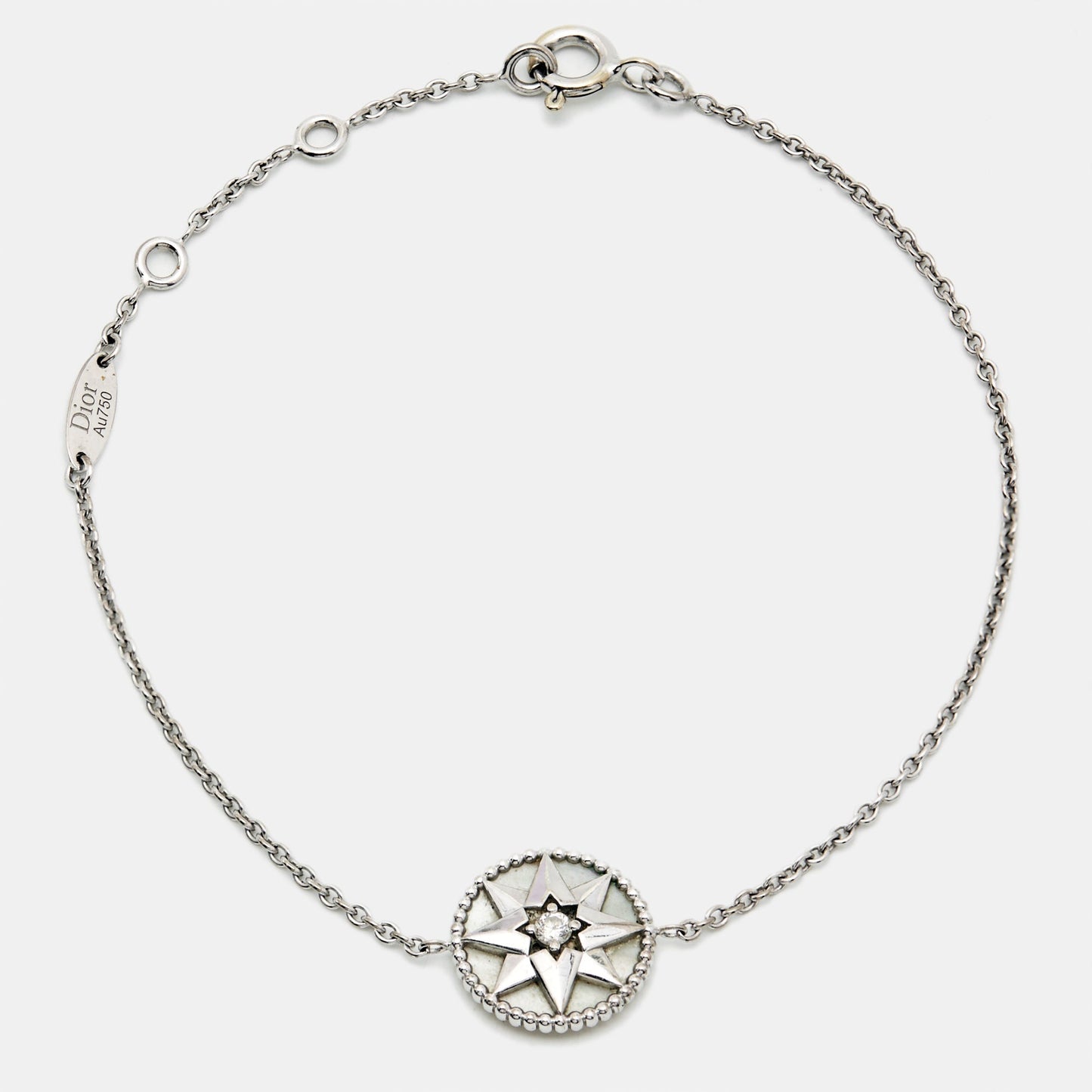 Dior Rose Des Vents Mother Of Pearl Diamond 18K White Gold Bracelet