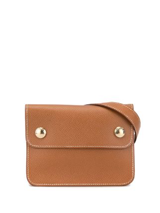 HERMÈS Tan Leather Flap Bum Belt Bag