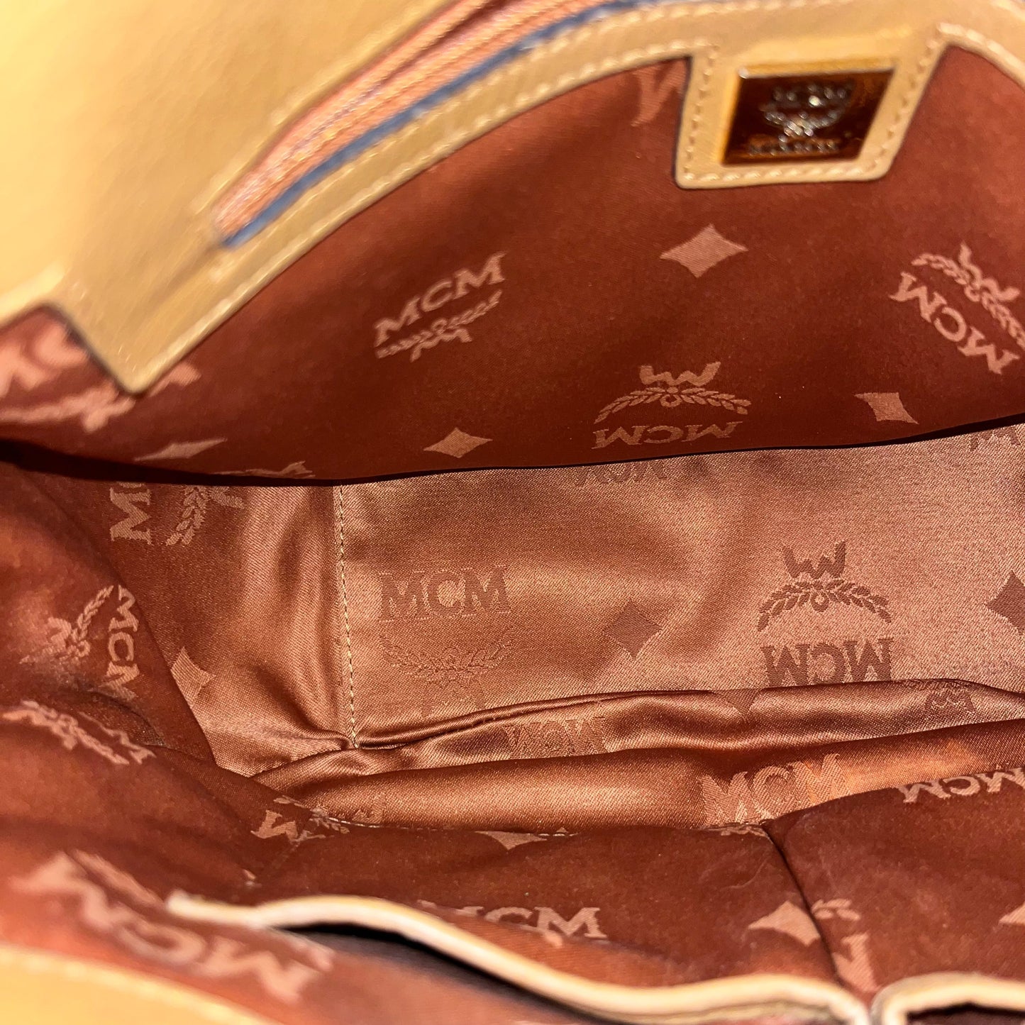 MCM Cognac Visetos Canvas Crossbody Bag