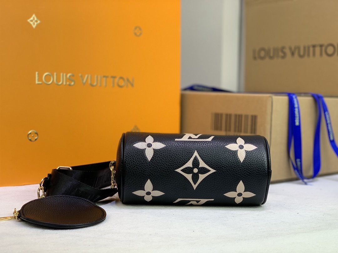LV Papillon GLAMI Monogram Empreinte Black/Beige For Women,  Shoulder And Crossbody Bags 7.9in/20cm LV M45980