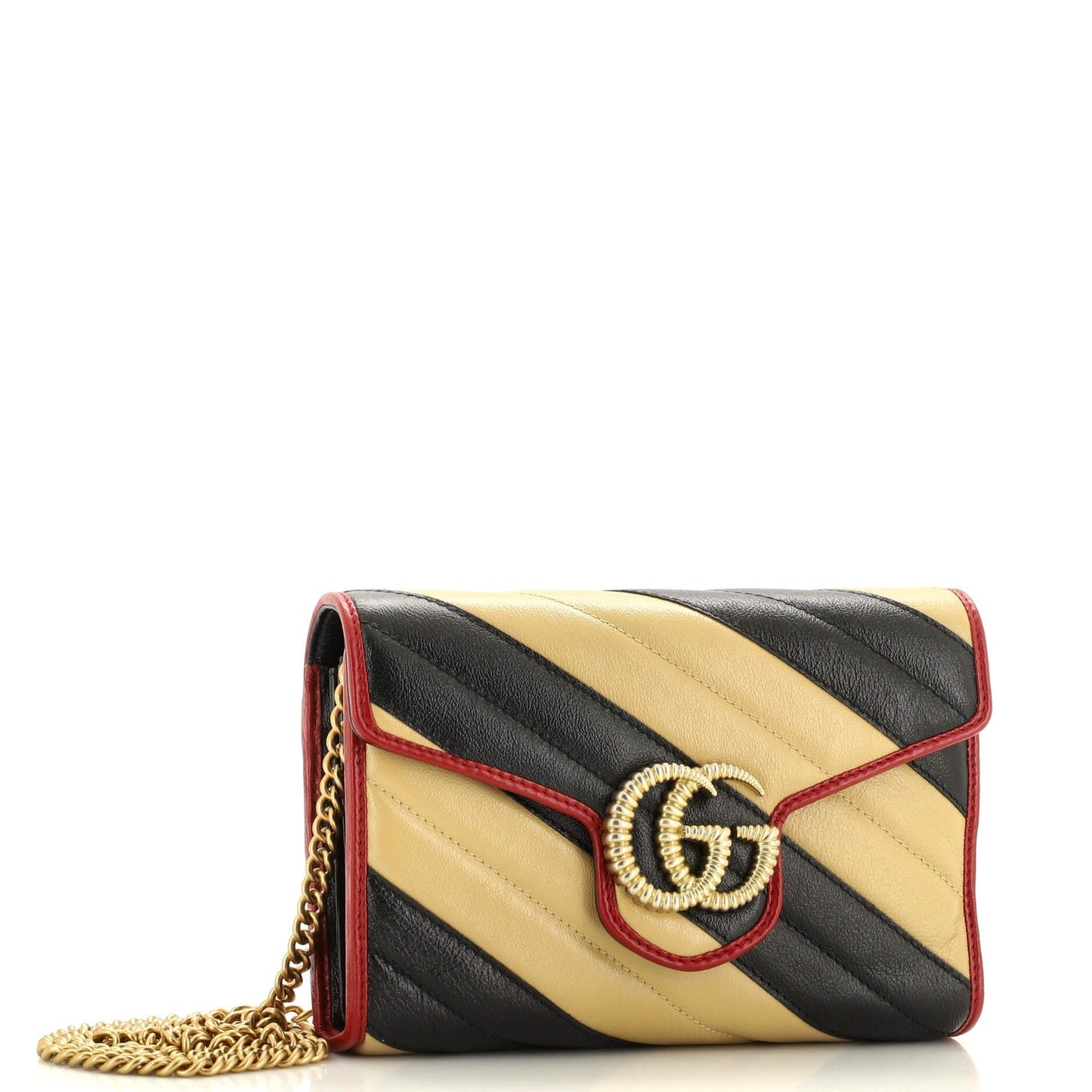 GG Marmont Chain Wallet Diagonal Quilted Leather Mini