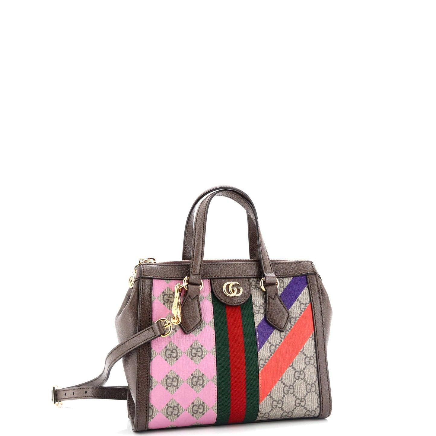 Ophidia Top Handle Tote Geometric GG Coated Canvas Small