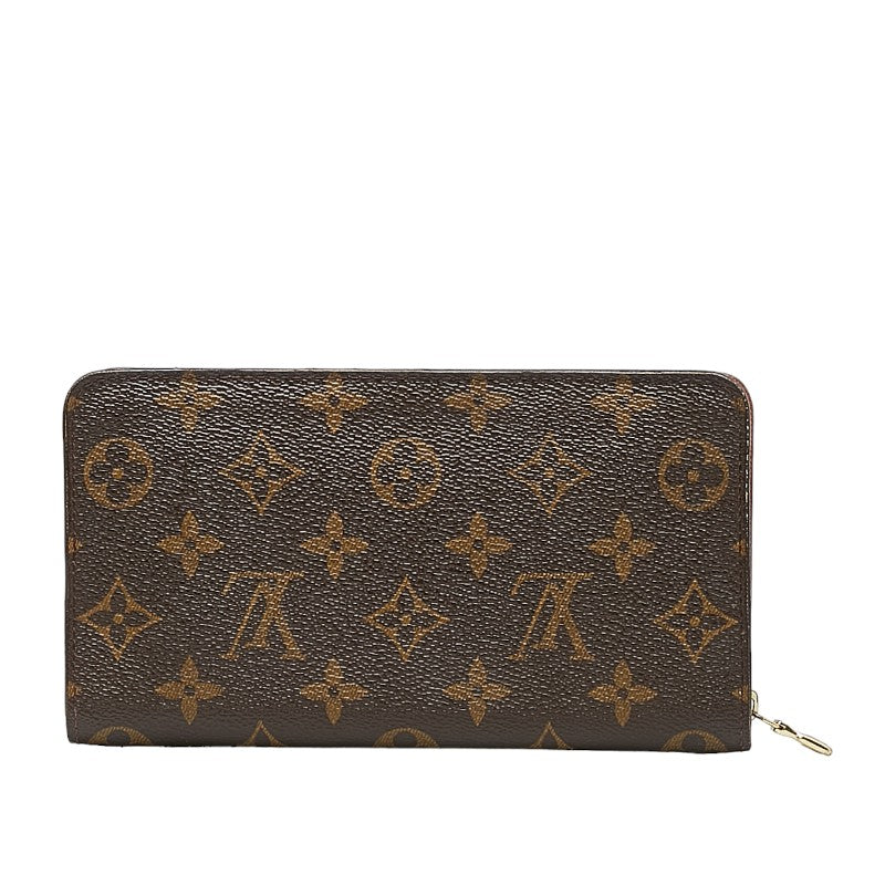 Louis Vuitton Monograms Portemoney Long Wallet Round Fassner M61727 Brown PVC Leather  Louis Vuitton
