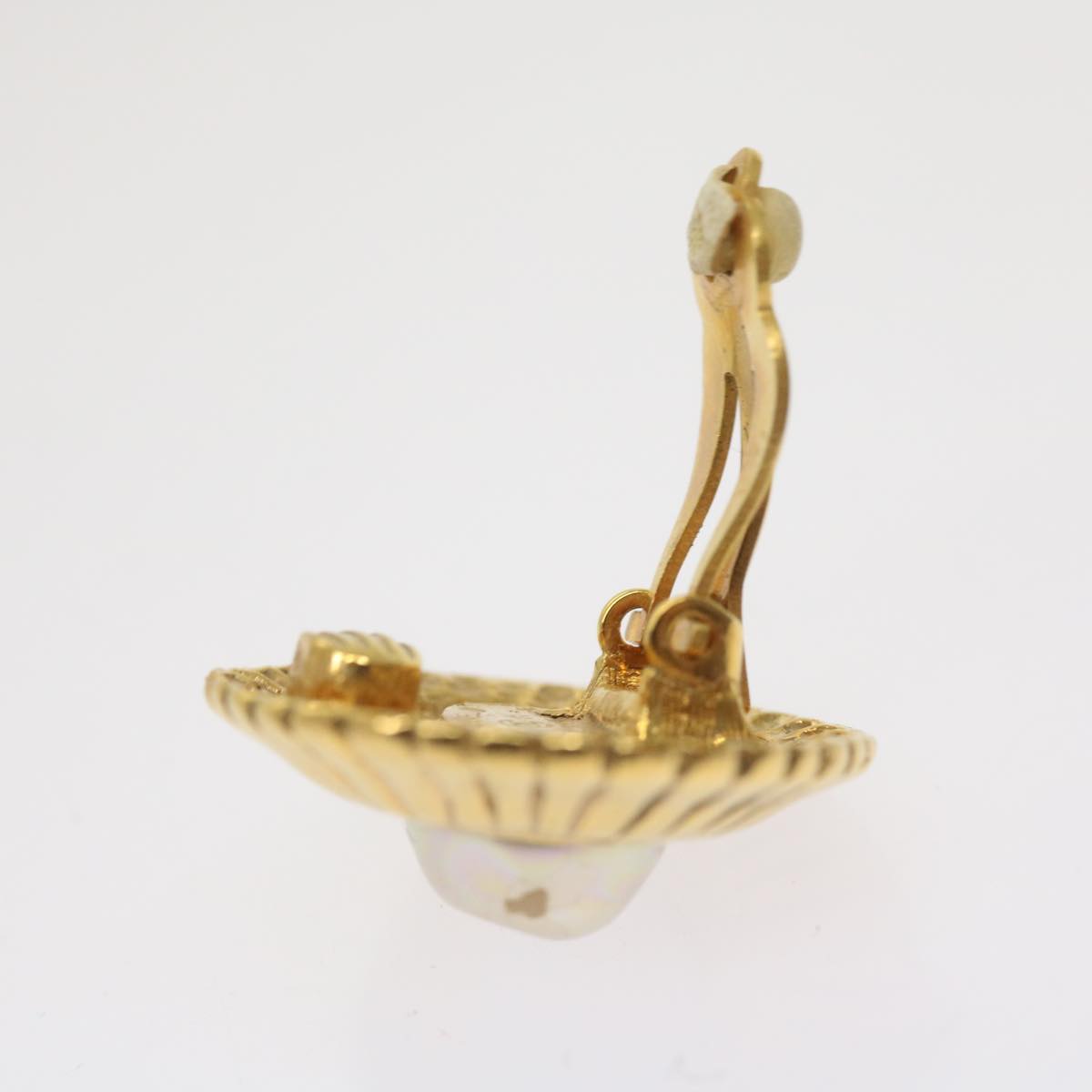 CHANEL Earring Gold Tone CC 65220