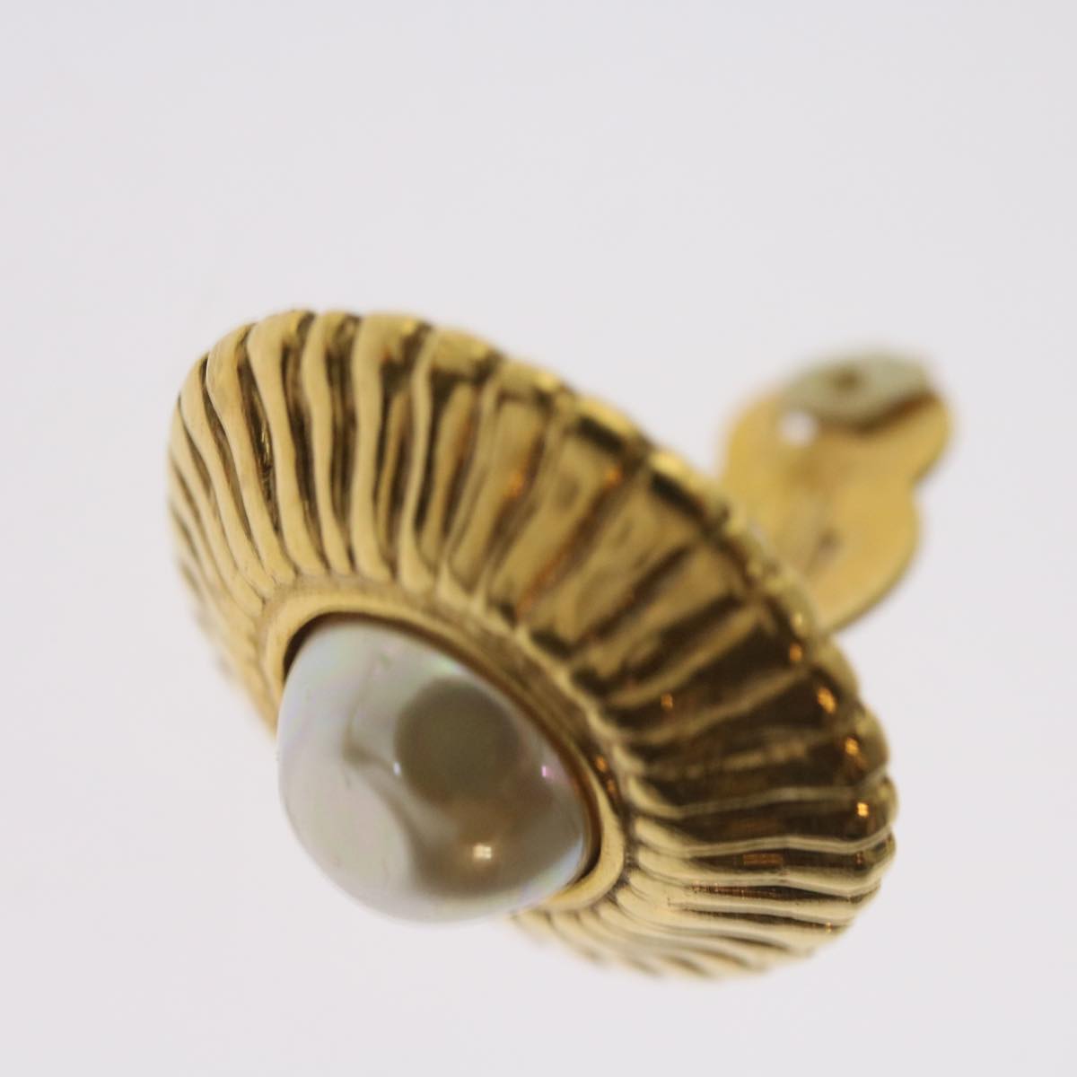 CHANEL Earring Gold Tone CC 65220