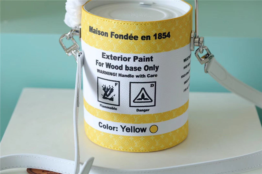 LV Paint Can Coated Canvas By Virgil AblohÃ¢â‚¬â„¢s Yellow For Women, WomenÃ¢â‚¬â„¢s Bags, Shoulder And Crossbody Bags 6.7in/17cm LV M81593