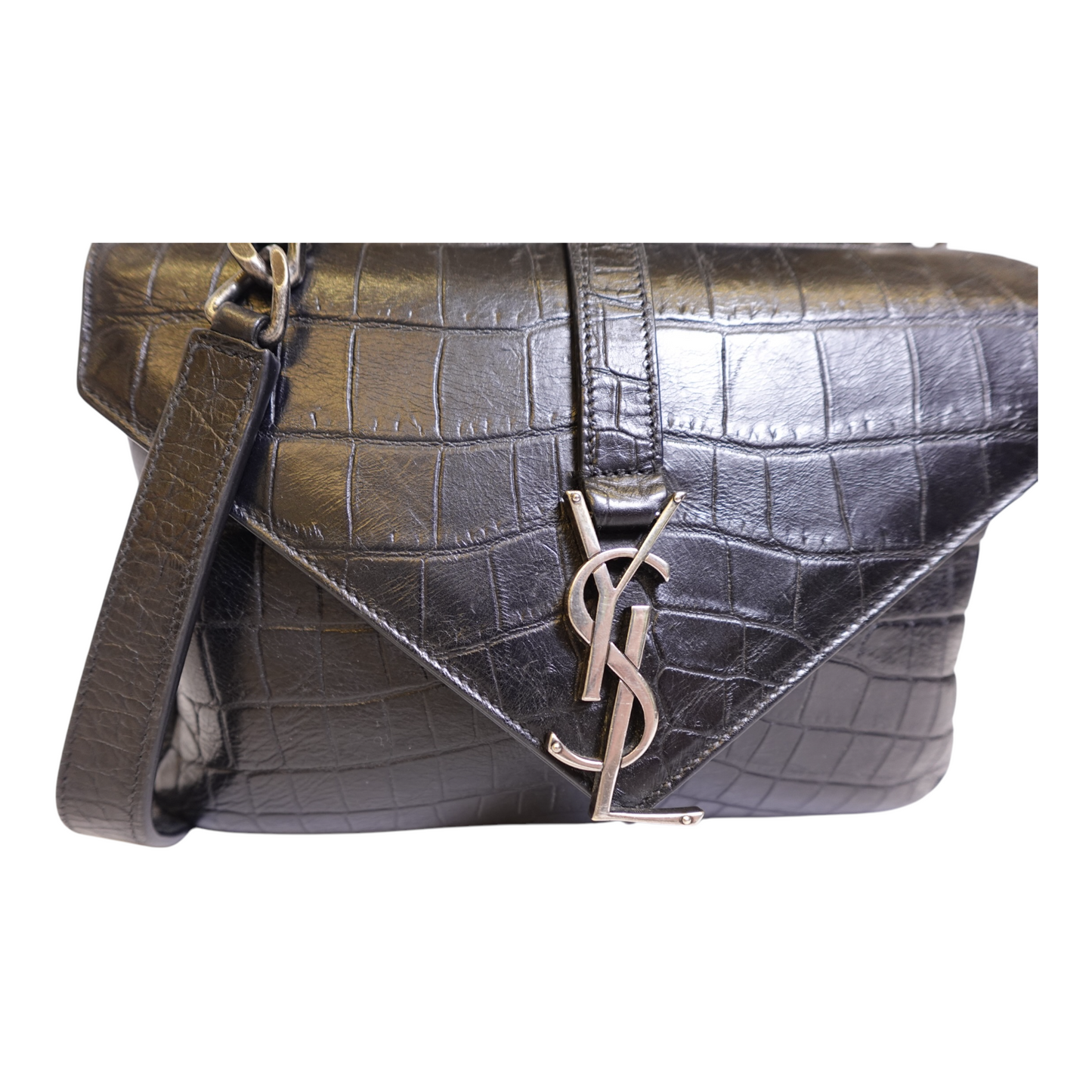 YSL Crocodile Embossed College Bag