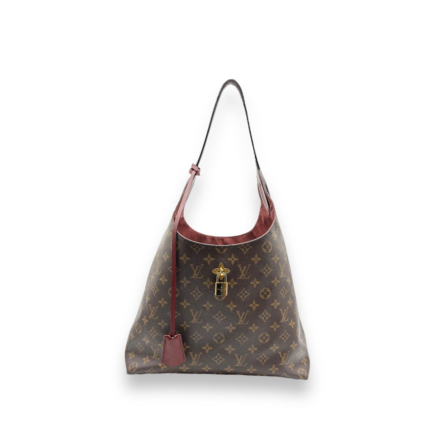Louis Vuitton Monogram Canvas Flower Hobo Bordeaux Handbag