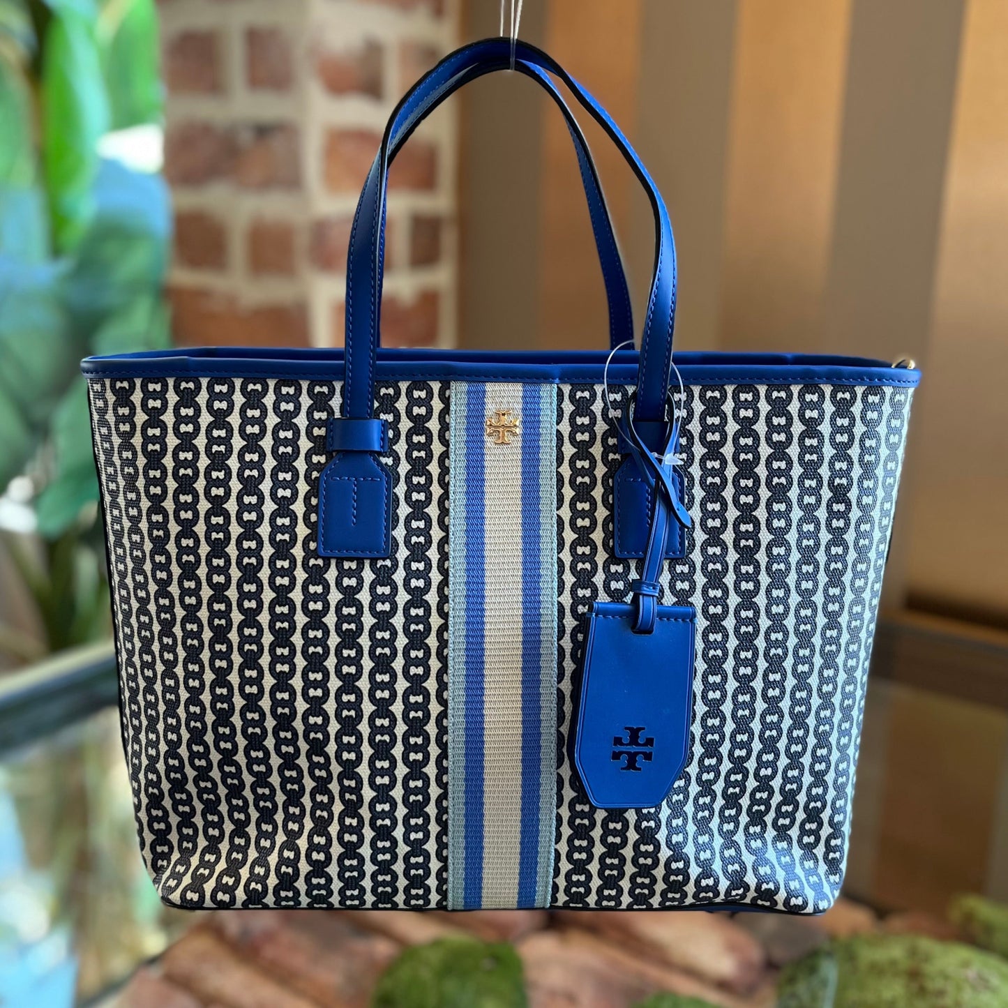 TORY BURCH Gemini Link Small Bondi Blue Tote