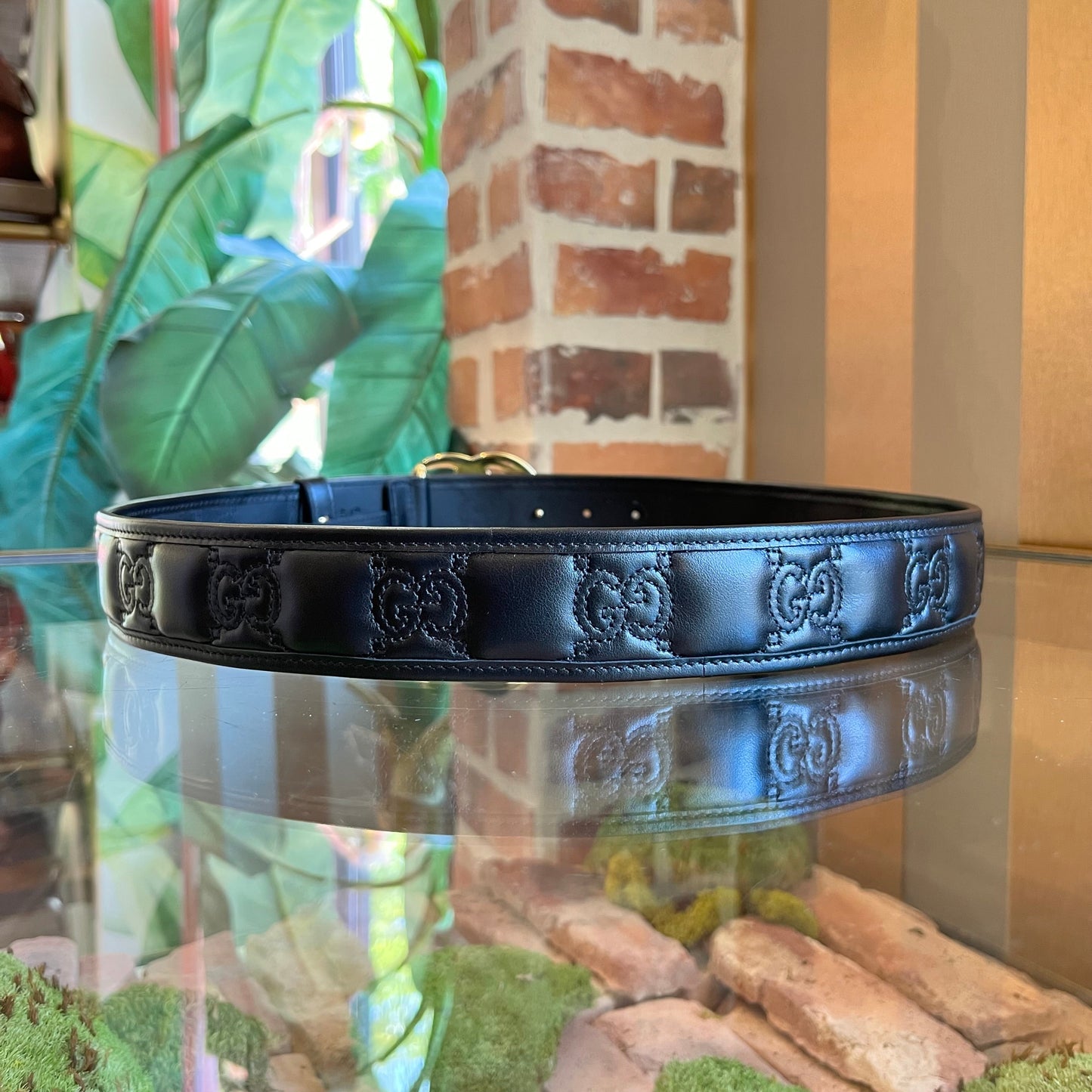GUCCI GG Marmont Matelasse Leather Belt SZ90/36(8US)