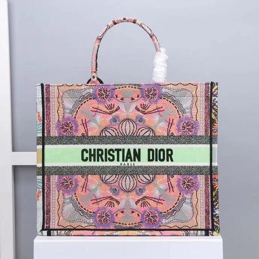 GLAMI Large Book Tote Multicolor In Lights Embroidery, Pink Multicolor, For Women WomenÃ¢â‚¬â„¢s Handbags, Shoulder Bags, 42cm CD