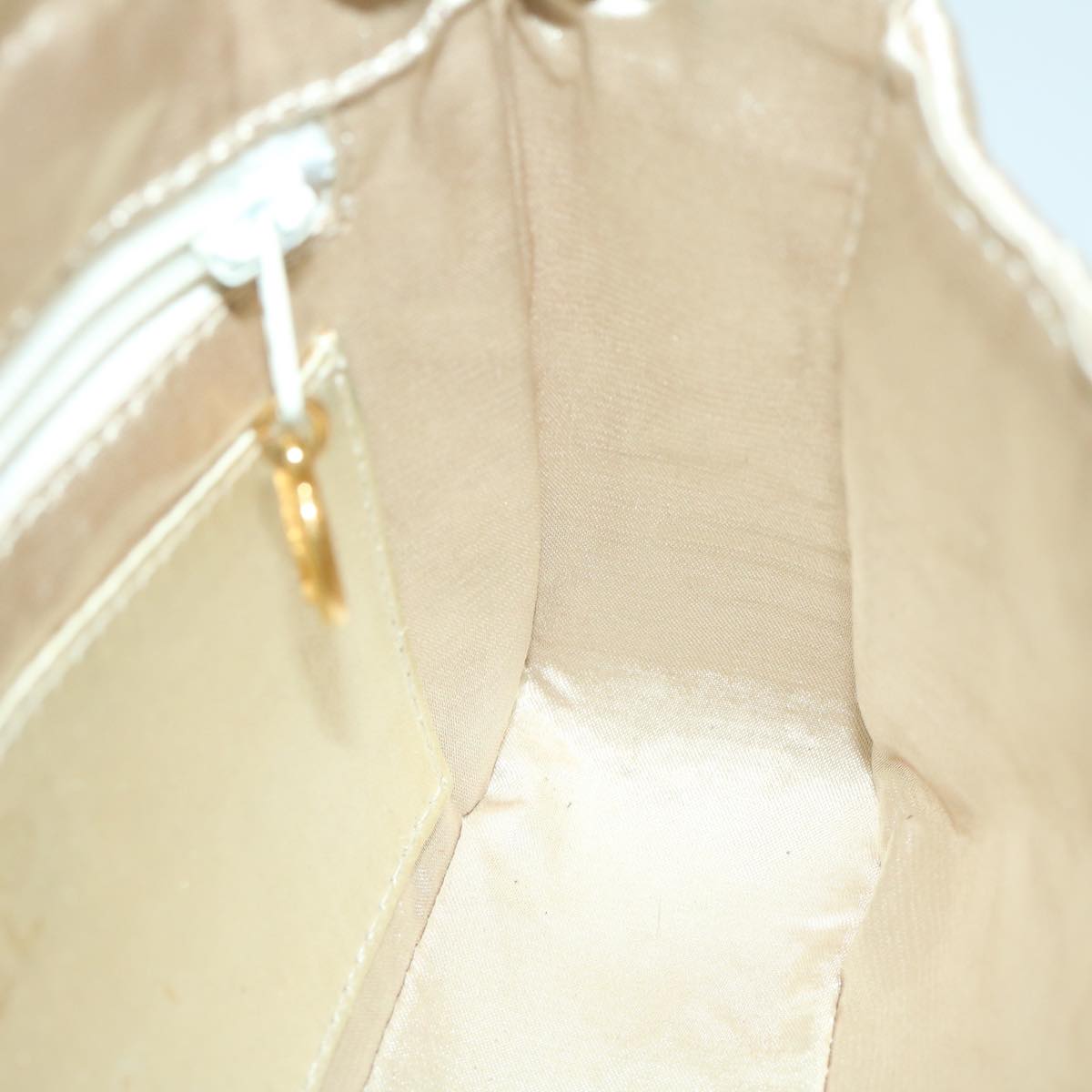 CHANEL Matelasse Chain Shoulder Bag Satin Gold CC 67057A
