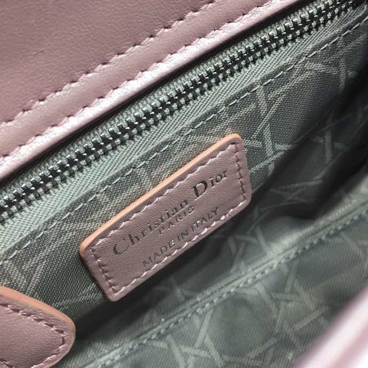 GLAMI Mini Lady Cannage Quilted Bag with Chain Silver Hardware Pink For Women 6.5in/17cm CD