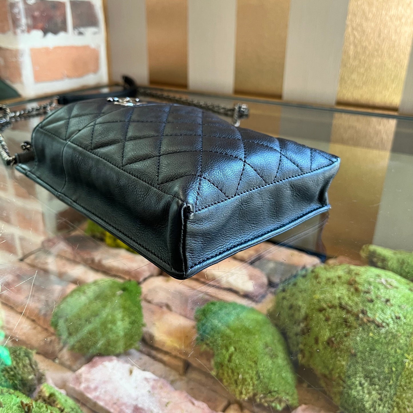 CHANEL CC Waiter Caviar Crossbody Bag
