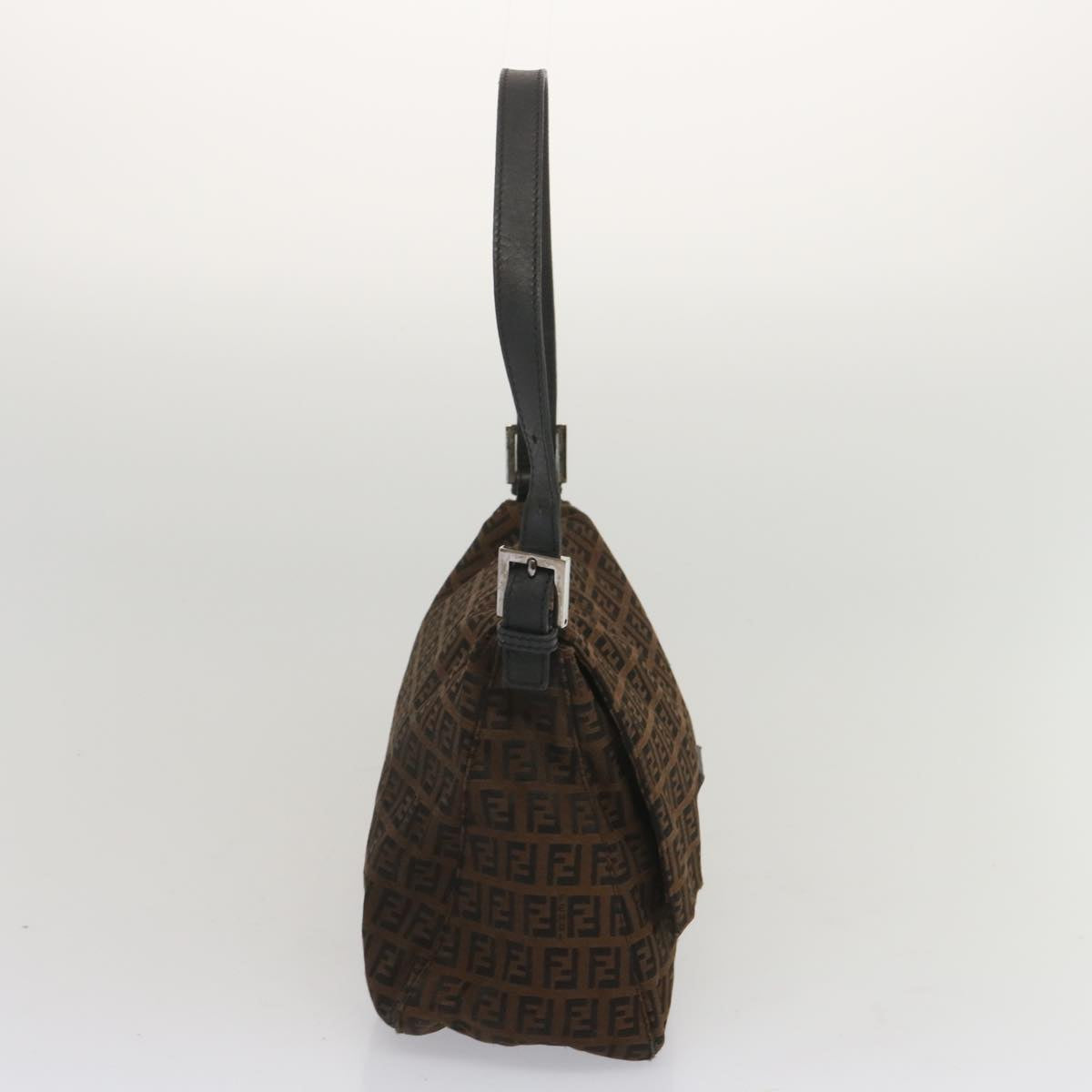 FENDI Zucchino Canvas Mamma Baguette Shoulder Bag Brown 67996