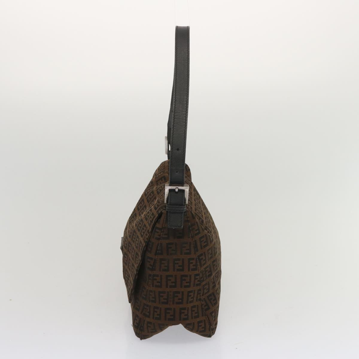 FENDI Zucchino Canvas Mamma Baguette Shoulder Bag Brown 67996