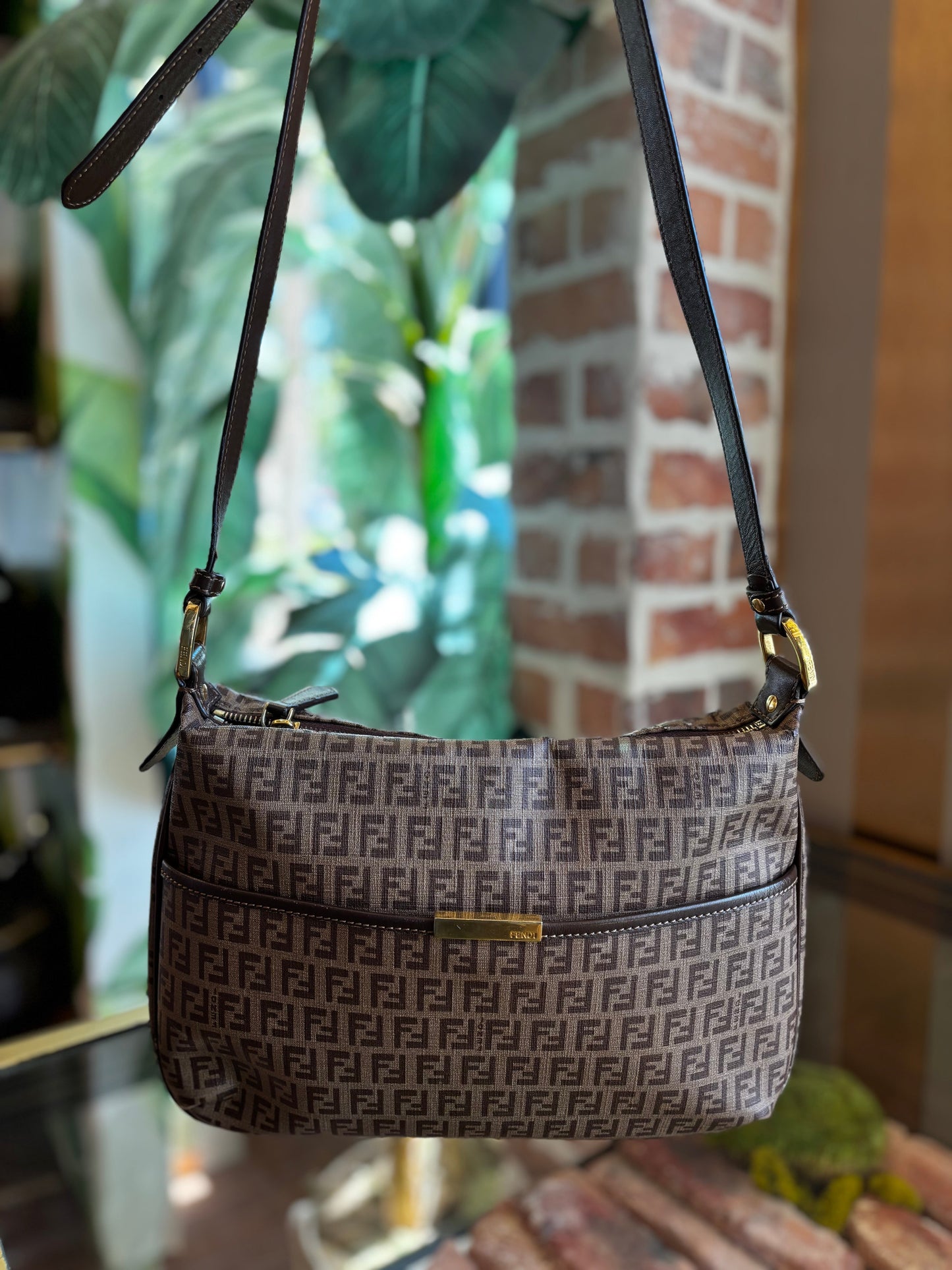 FENDI Brown Zucchino Spalmati Messenger