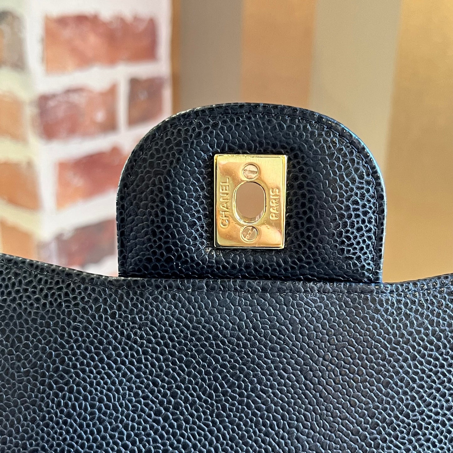 CHANEL Double Flap Jumbo Caviar Shoulder Bag