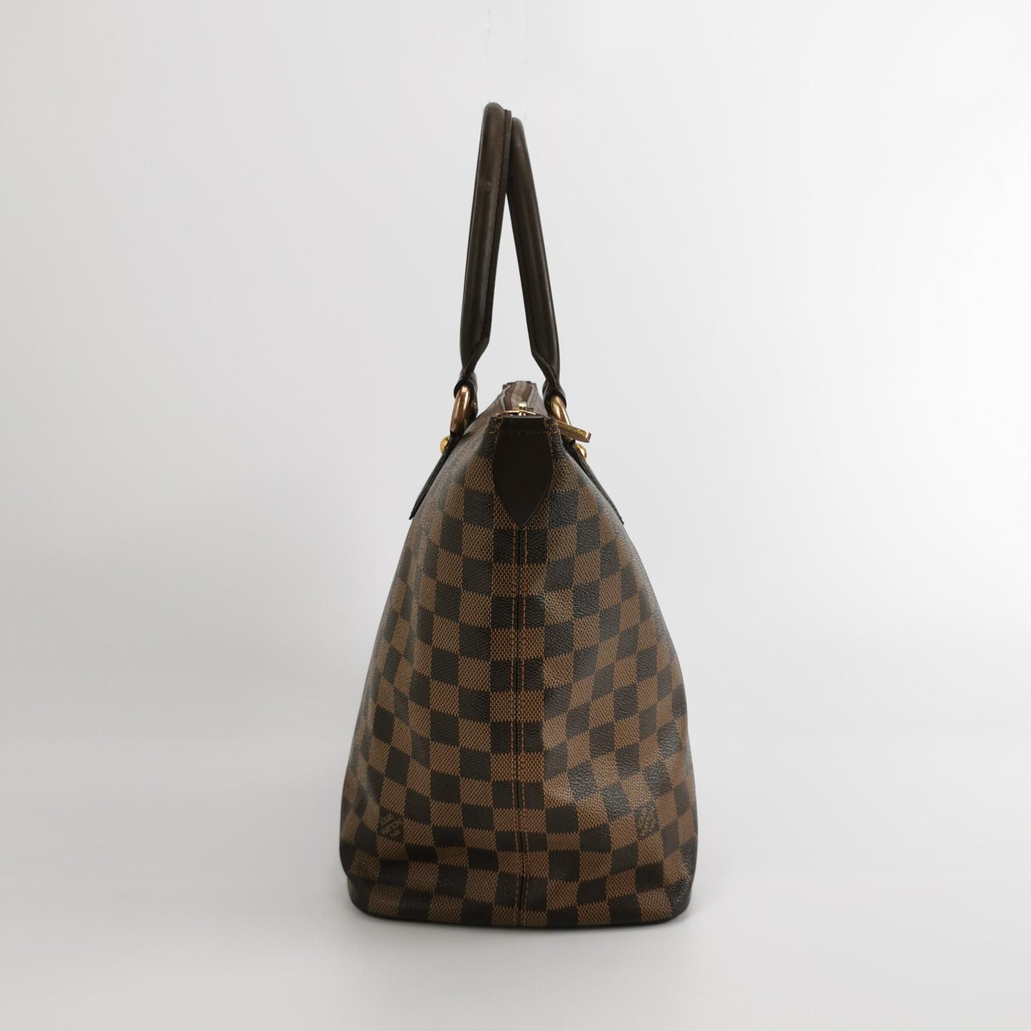 Preloved GLM-Saleya Leather Checkered Zipper Hobo Handbag 250517781196476