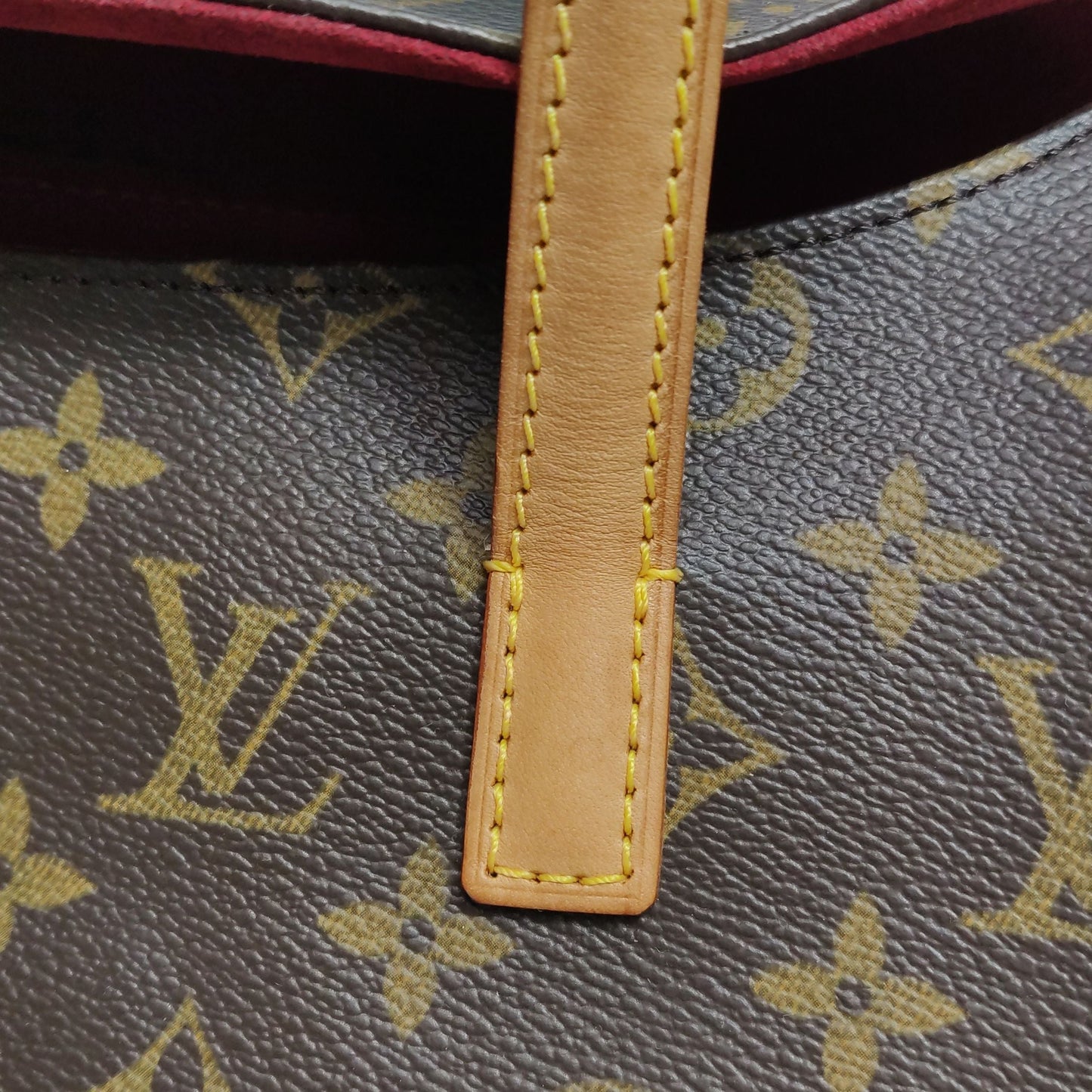 Preloved GLM-Sonatine Baguette Small Vegetable Tanned Leather Monogram Flap Shoulder Bag 250516781194733