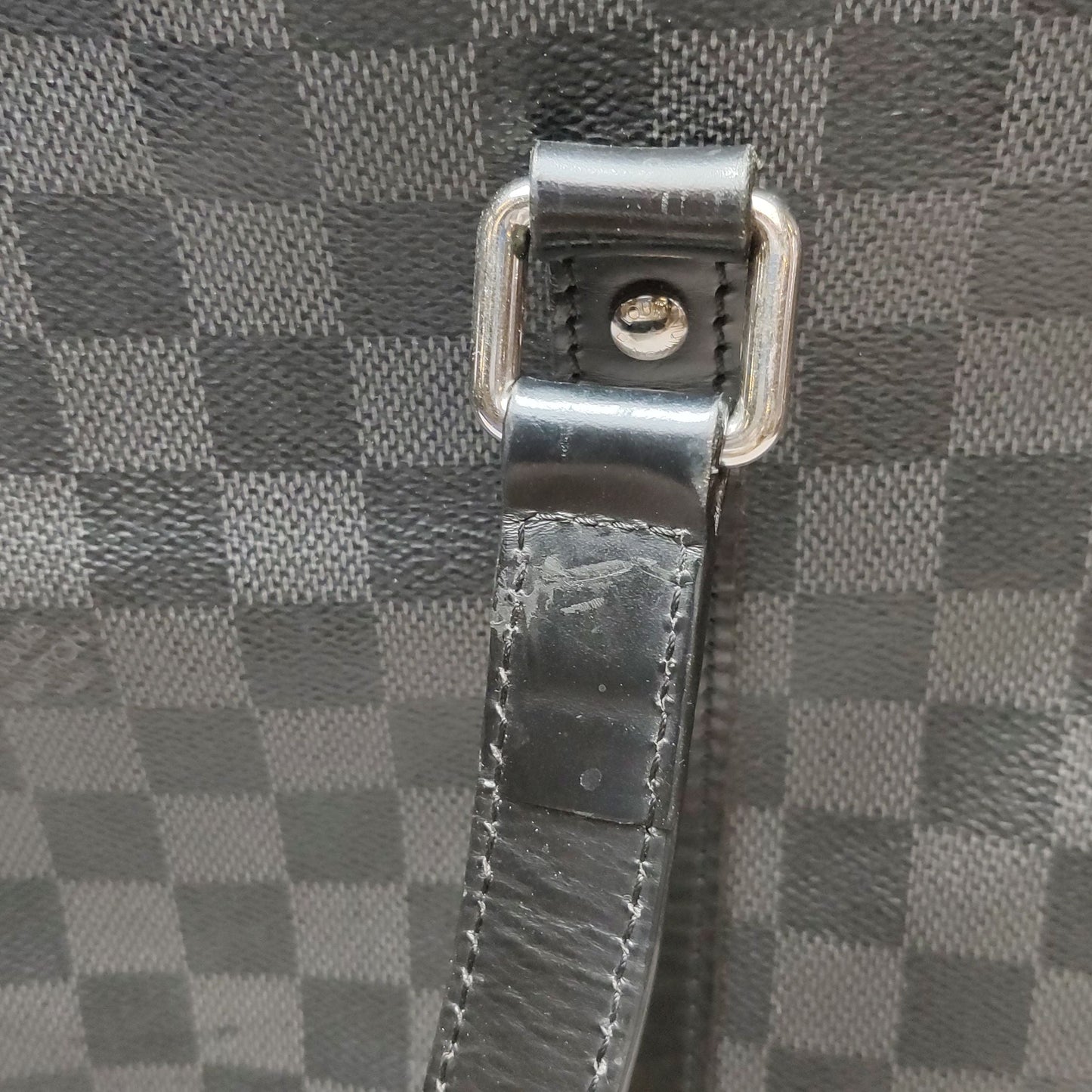 Preloved GLM-Tadao Leather Checkerboard Briefcase Handbag 250514781192618