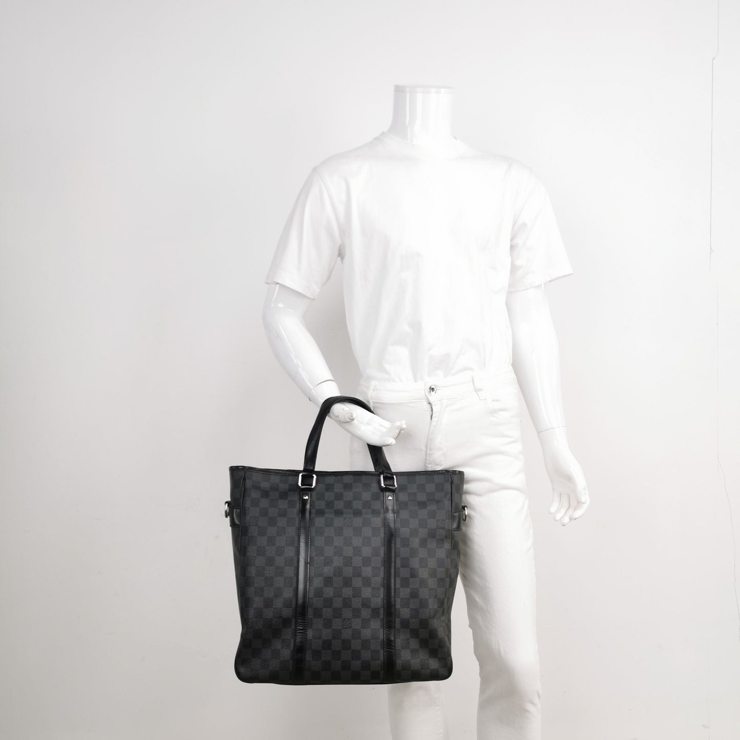 Preloved GLM-Tadao Leather Checkerboard Briefcase Handbag 250514781192618