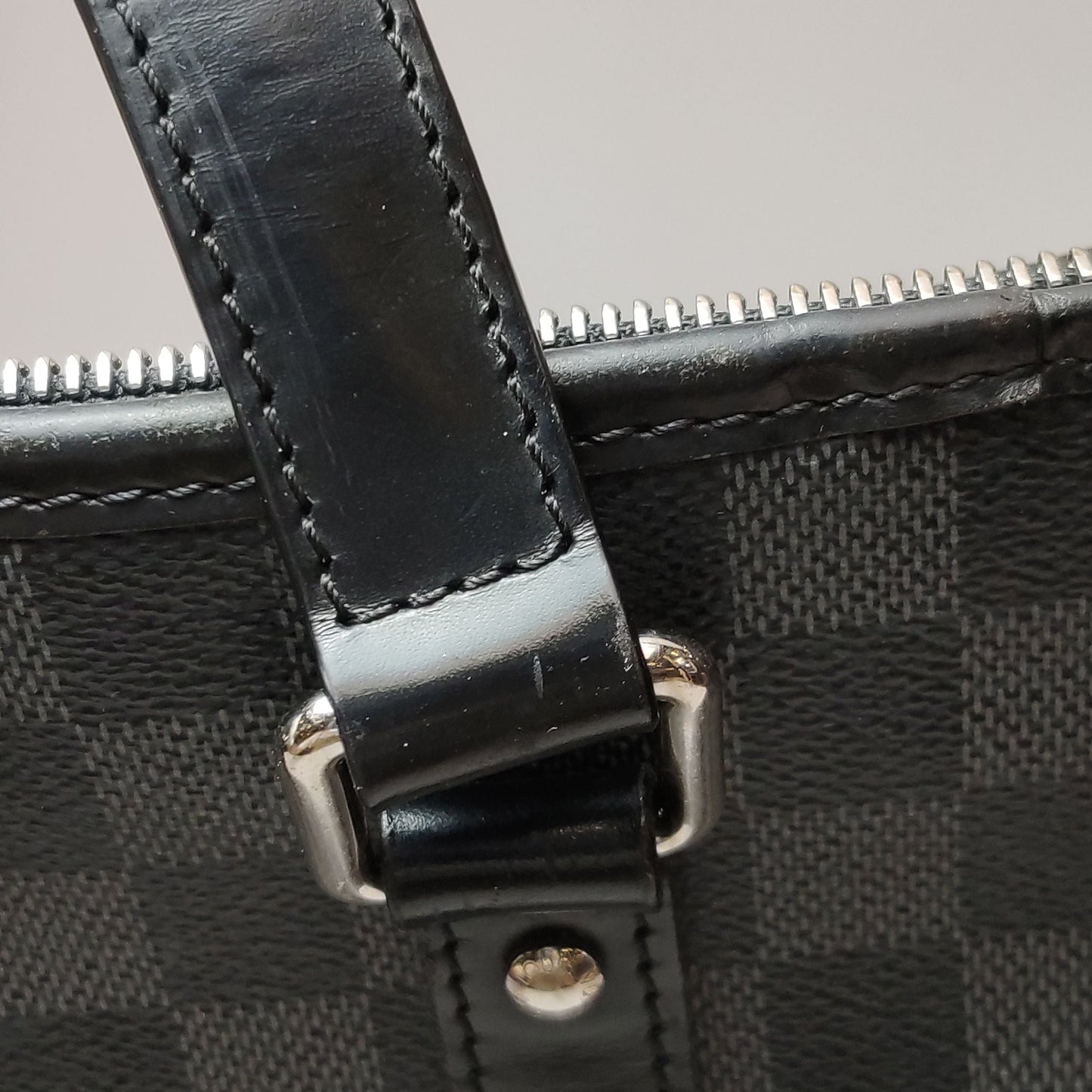 Preloved GLM-Tadao Leather Checkerboard Briefcase Handbag 250514781192618