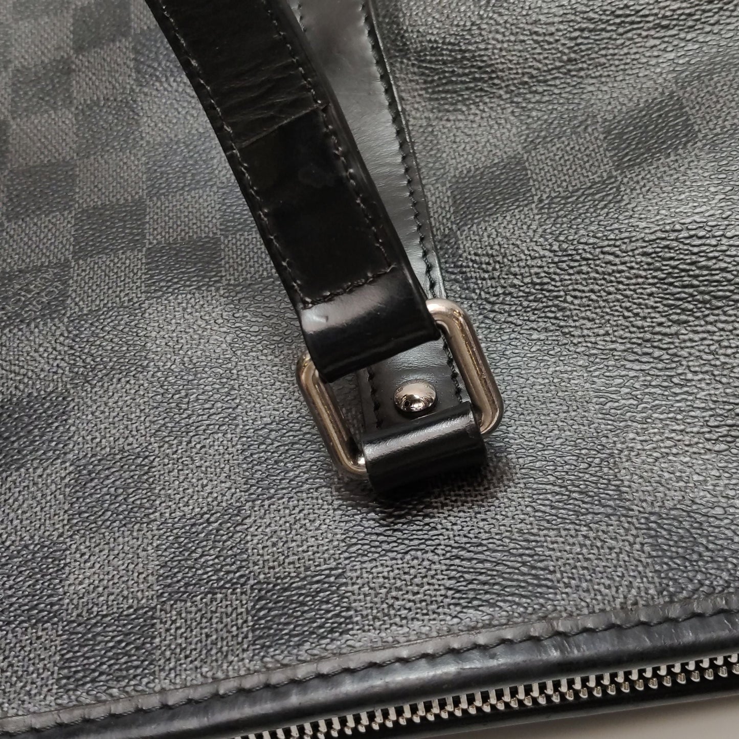 Preloved GLM-Tadao Leather Checkerboard Briefcase Handbag 250514781192618