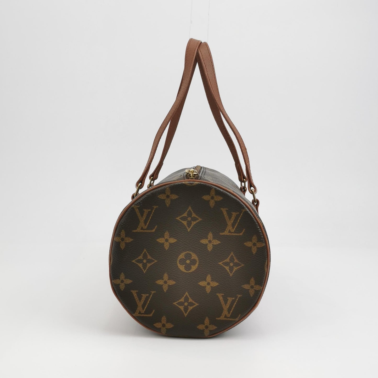 Preloved GLM-Papillon Large Monogram Canvas Round Barrel Handbag 250512781189932