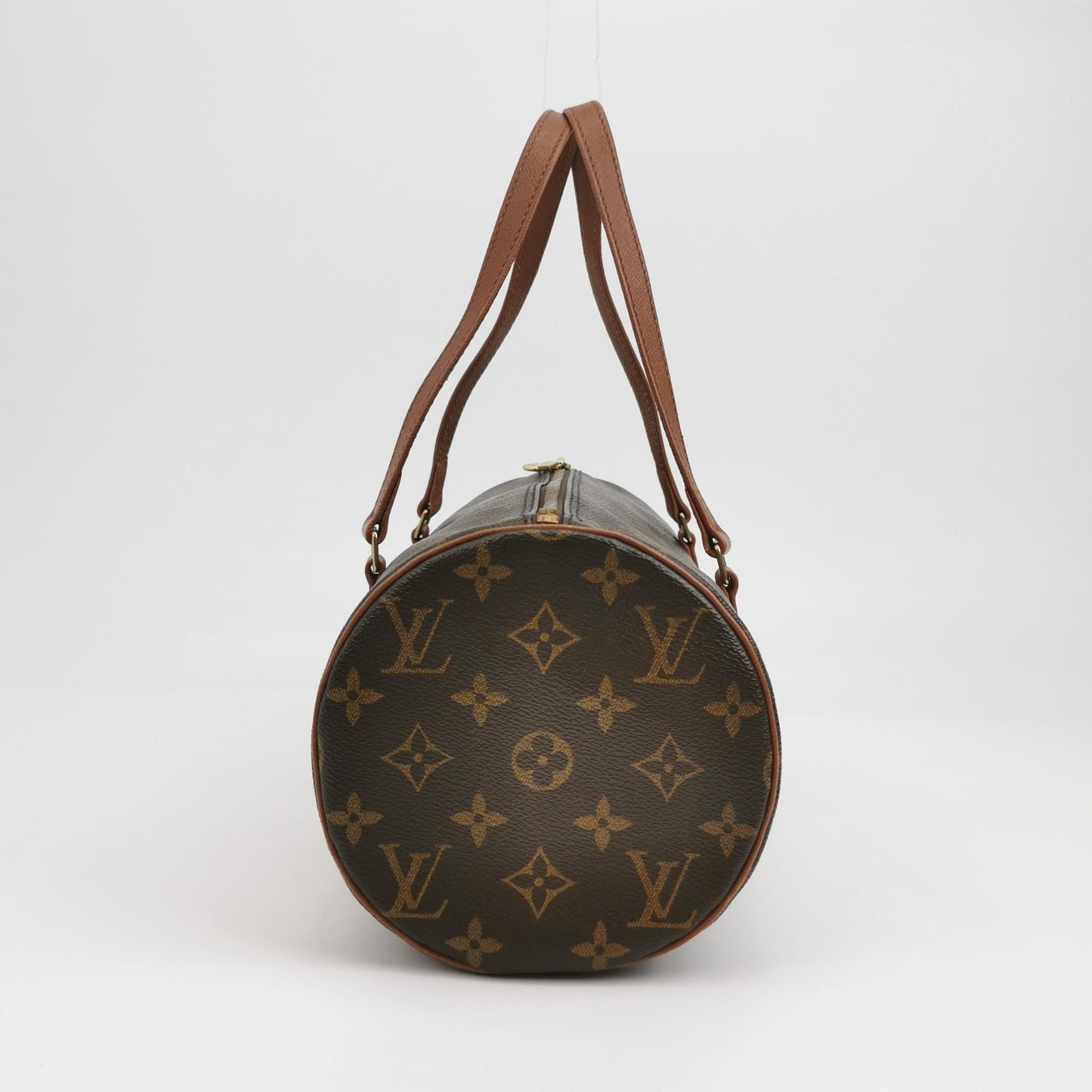 Preloved GLM-Papillon Large Monogram Canvas Round Barrel Handbag 250512781189932