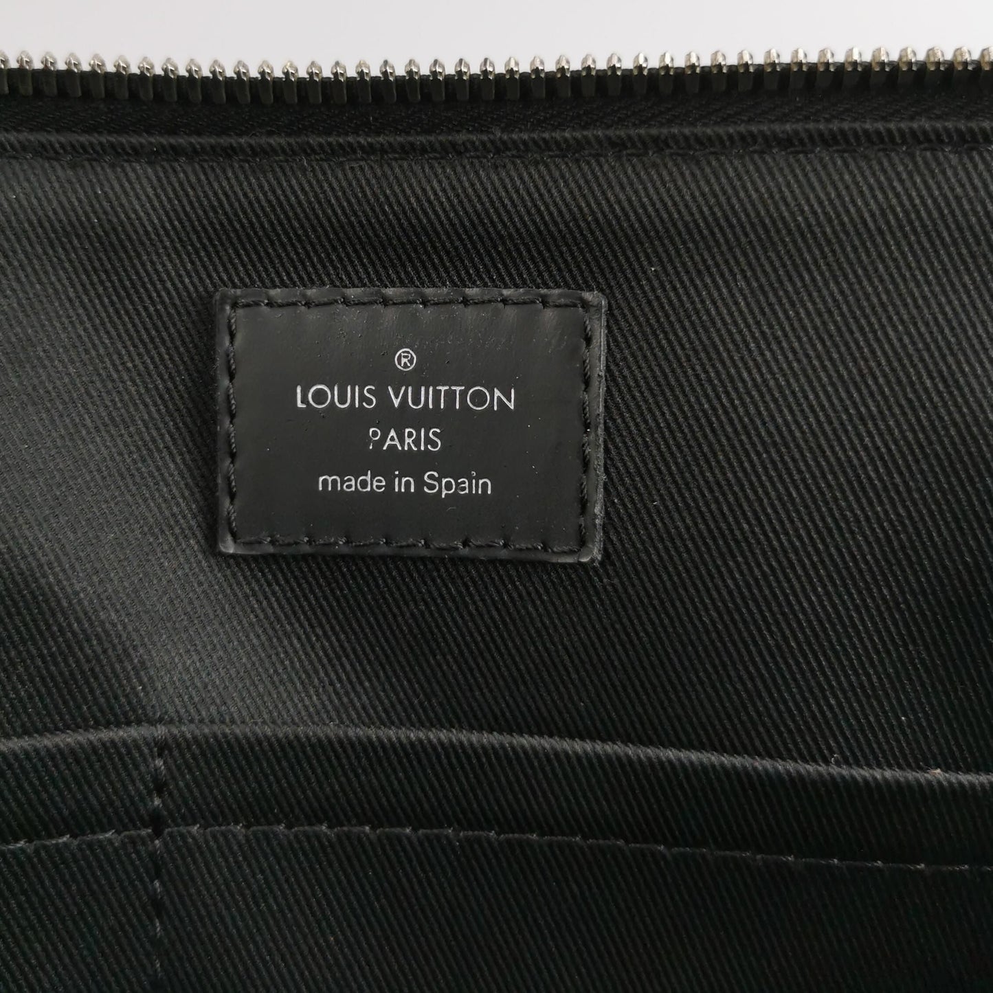 Preloved GLM-Porte Documents Jour Leather Checkerboard Trim Handbag 250513781191216