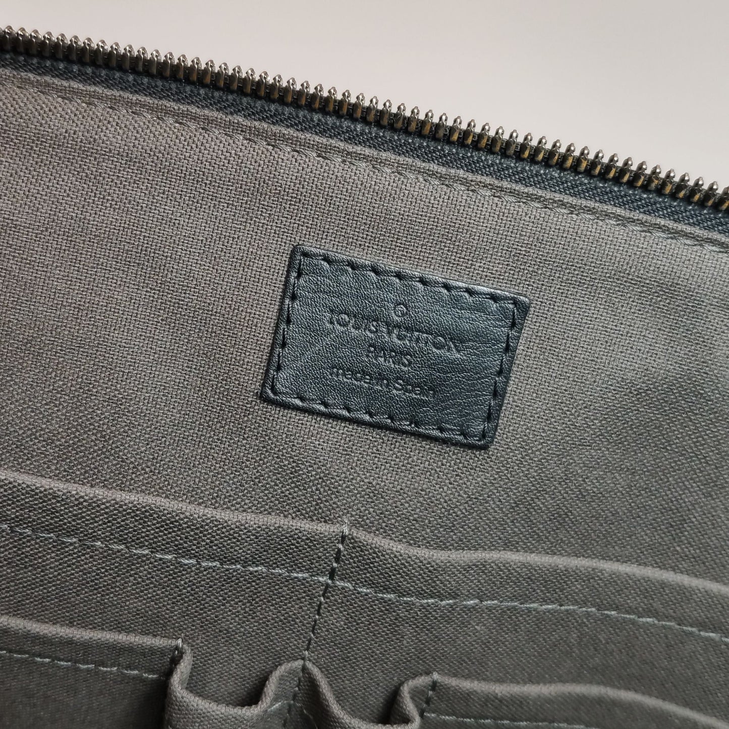 Preloved GLM-Porte Documents Leather Checkerboard Briefcase Handbag 250512781188957