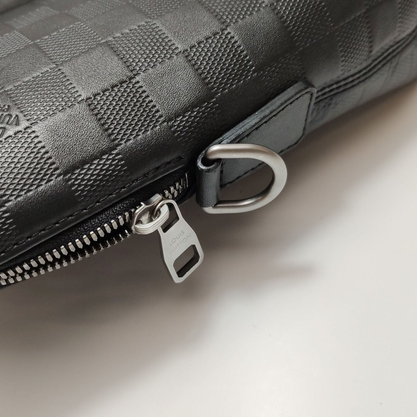 Preloved GLM-Porte Documents Leather Checkerboard Briefcase Handbag 250512781188957