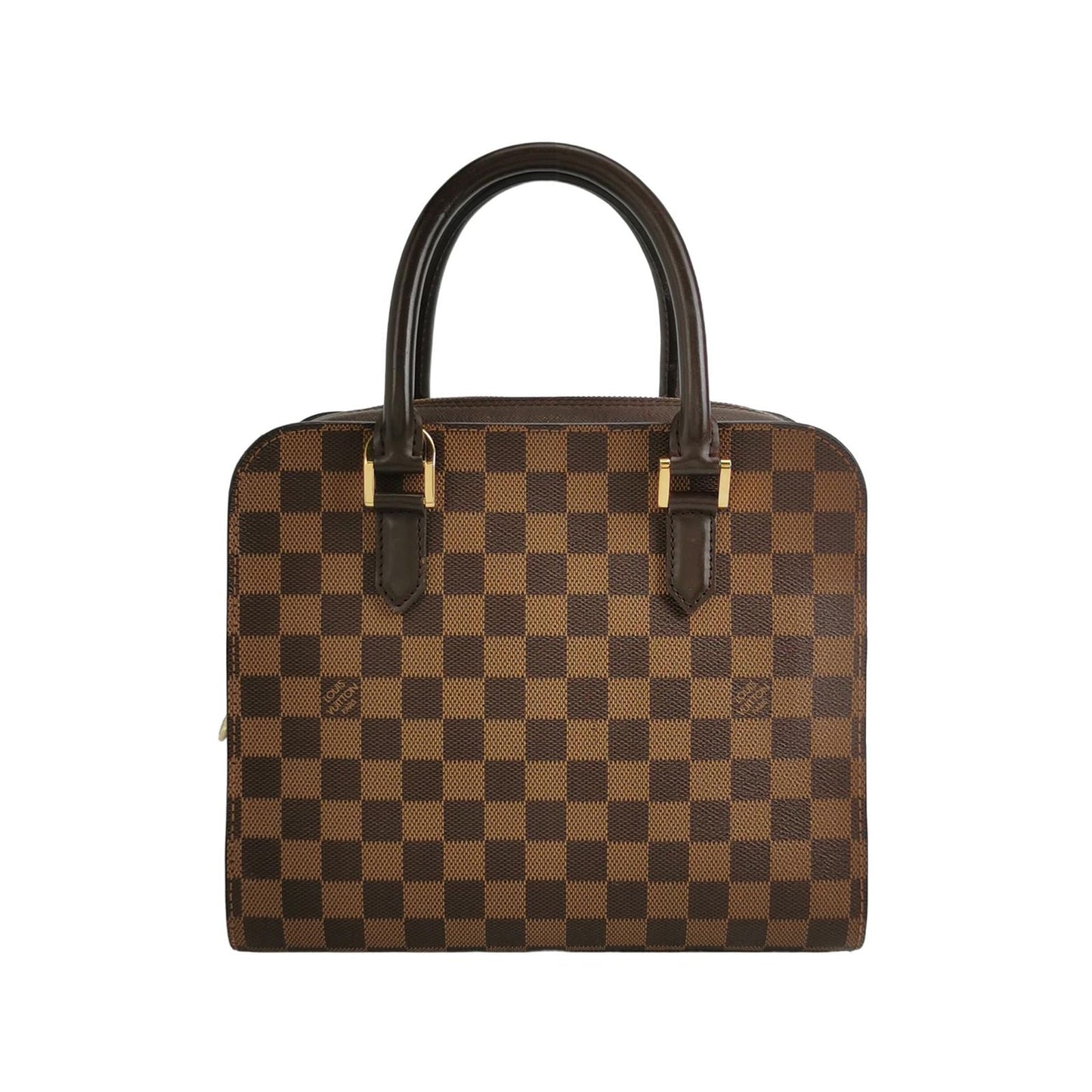 Preloved GLM-Triana Leather Checkered Two-Way Zipper Handbag 250512781189141